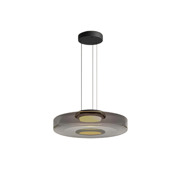 Modern Glass Pendant Light – Black LED Ceiling Lamp in Smoke Grey, Green or Amber for Dining Room
