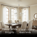 Chandelier — Curved Petal Shades & Brass Frame for Dining Room