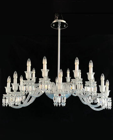 16 Lights Ellipse Crystal Lighting Dining Room Chandelier - Joyfuzzy