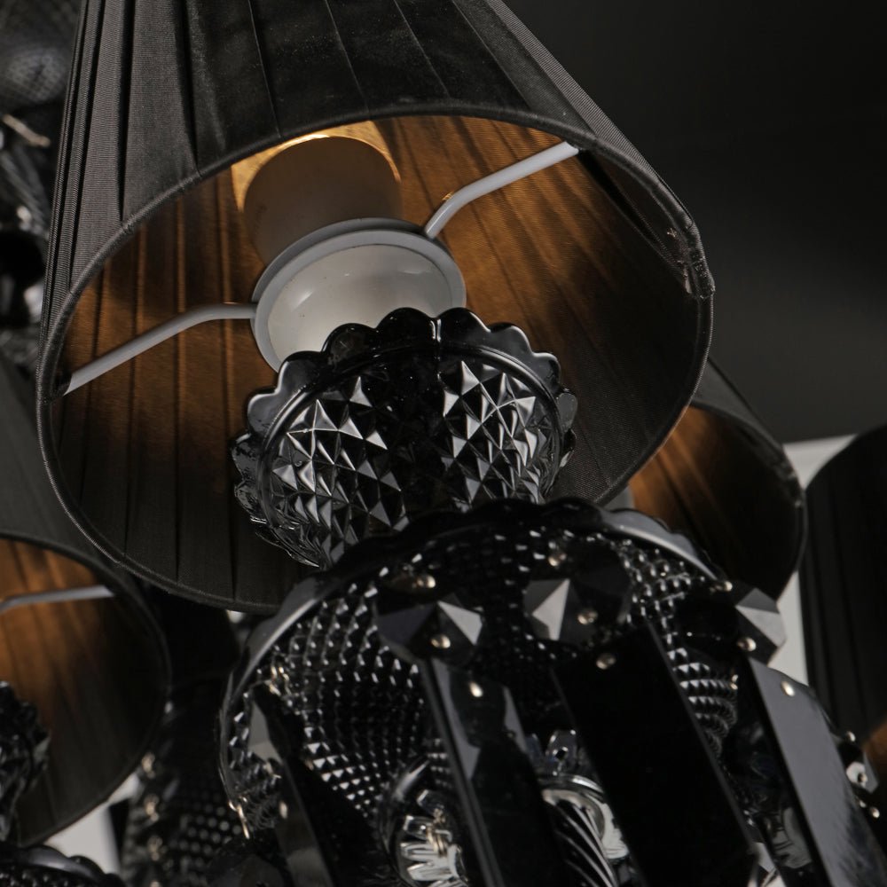 18 Lights Black Crystal Lighting - Joyfuzzy