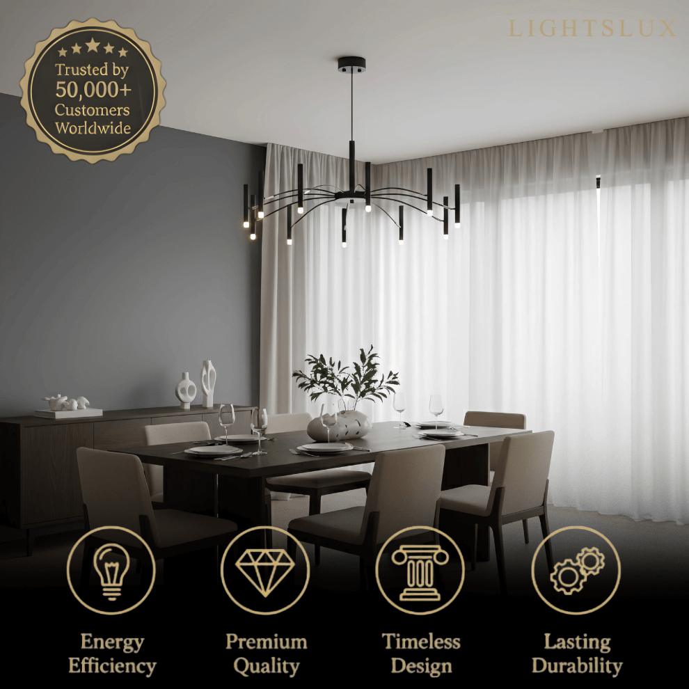 Contemporary Candle Chandelier with Adjustable