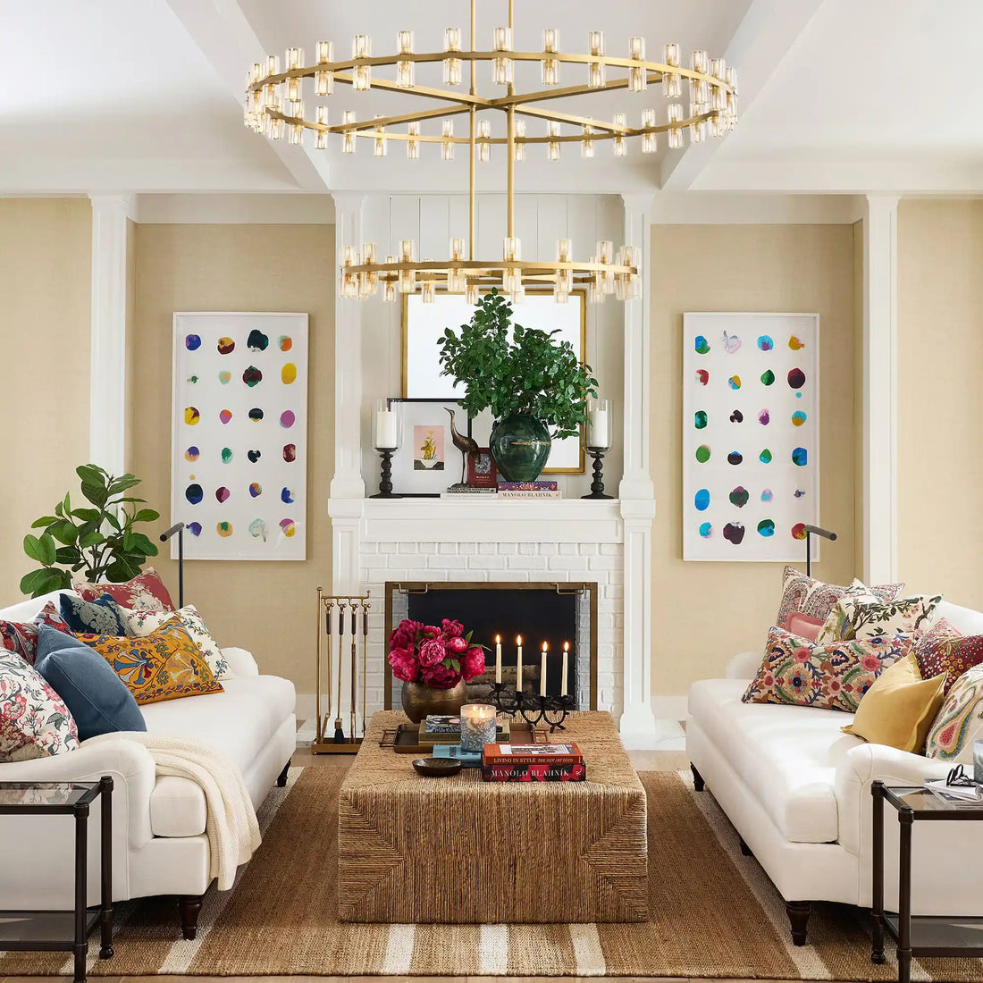 Reger Crystal 2-Tier Round Chandelier 60" for Living Room