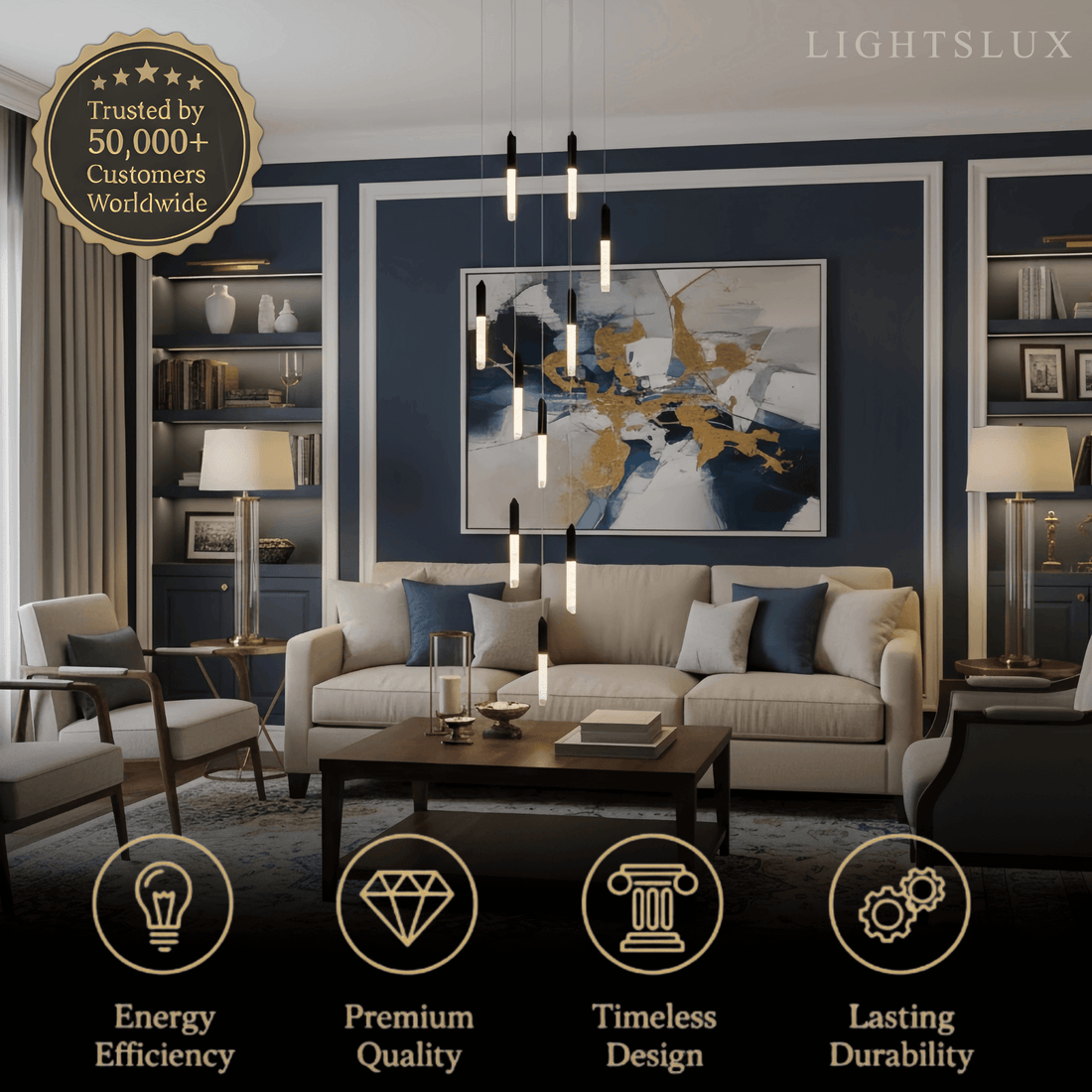 Luxury Cascade Crystal Chandelier – Reflecting & Refracting Light Brilliant Staircase