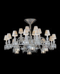 24 Lights Crystal Chandelier with Lampshades - Joyfuzzy