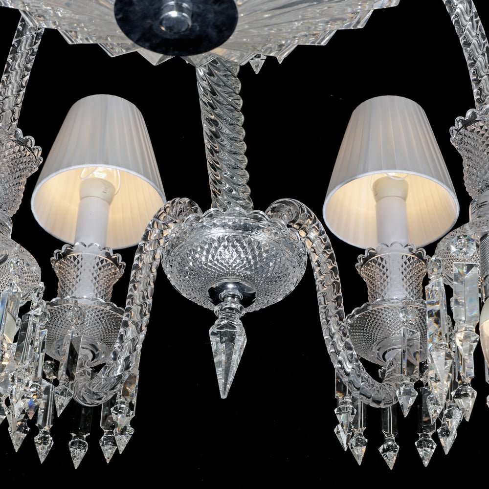 24 Lights Crystal Chandelier with Lampshades - Joyfuzzy