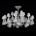 24 Lights Crystal Chandelier with Lampshades - Joyfuzzy