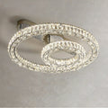 2/ 3 Rings Flush Mount Living Room Chandelier Crystal Bedroom Ceiling Light Fixture-Joyfuzzy