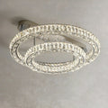 2/ 3 Rings Flush Mount Living Room Chandelier Crystal Bedroom Ceiling Light Fixture-Joyfuzzy