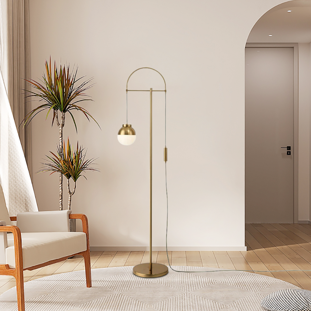 Floor Lamp – Curved Metal Design for Living Room