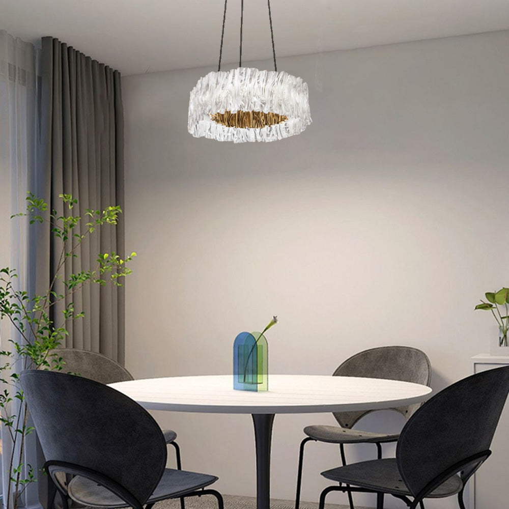 Pendant Light – White/Gold/Chrome Acrylic for Living Room