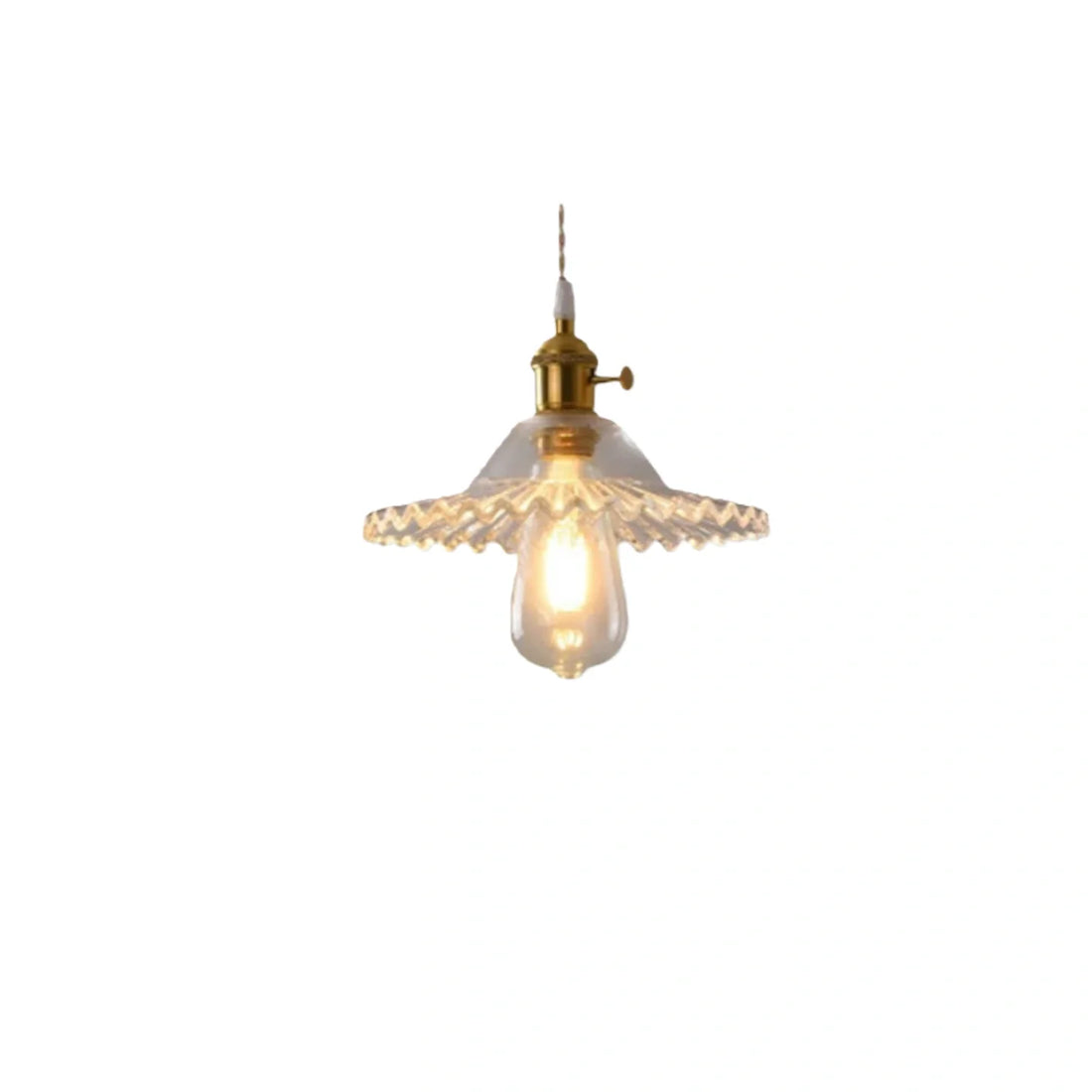Pendant Light – Clear Blown Glass with Brass Finish for Bedroom