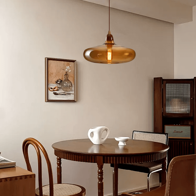 Modern Amber Glass Pendant Light
