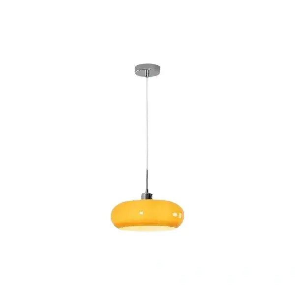 Crema Modern Pendant Light – Orange/White Metal Fixture for Dining Room