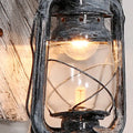 Lantern Wall Lamp — Black Metal & Wood
