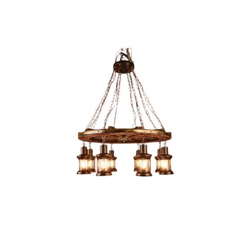 Irondale Vintage Rudder Pendant Light — Wood & Metal Industrial for Kitchen/Dining Room