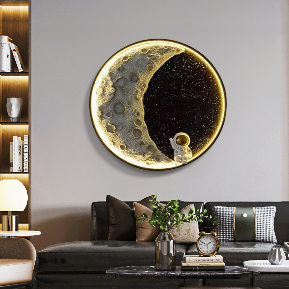 Wall Lamp - Modern Moon Metal Light for Bedroom
