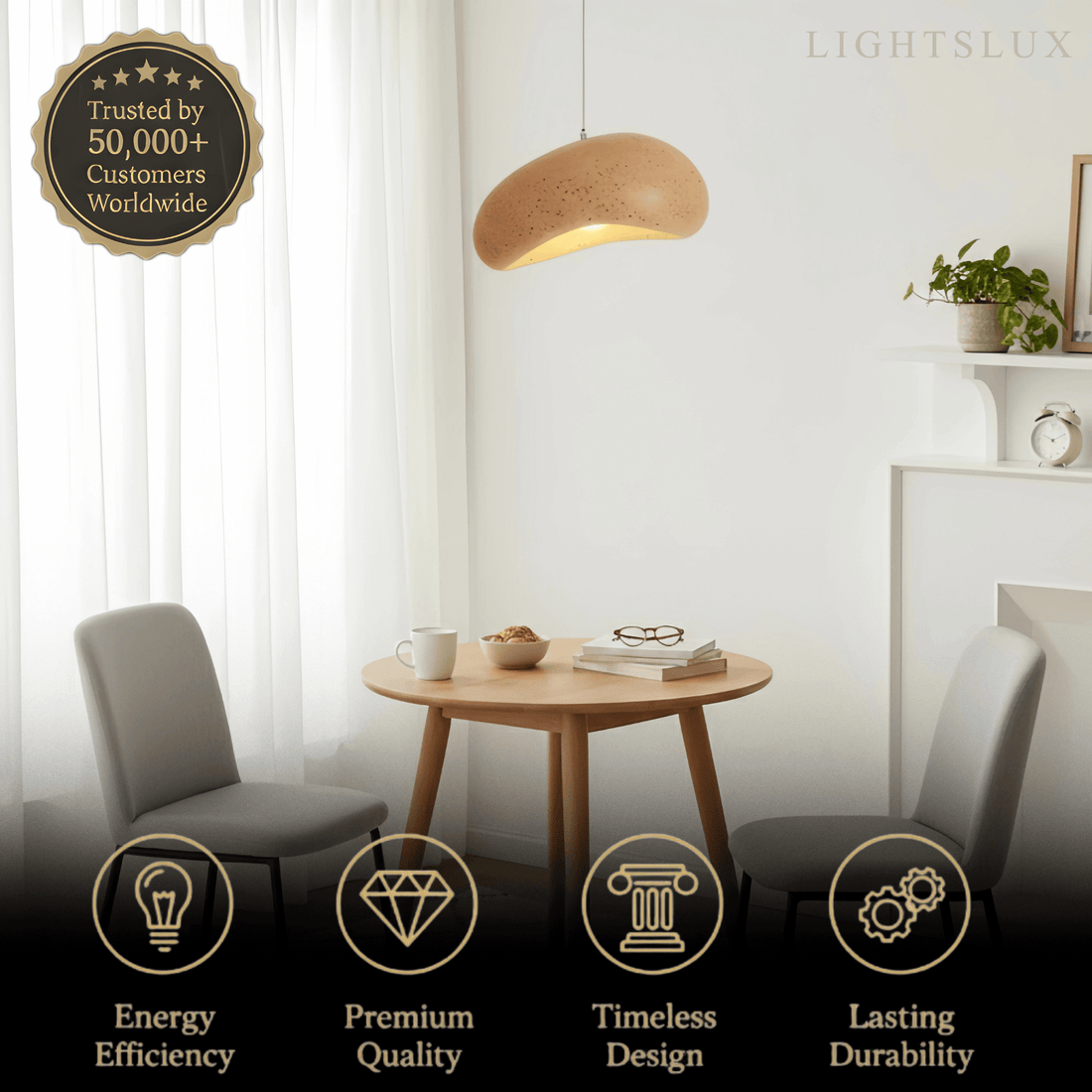 Modern Bread-Shaped Pendant Light