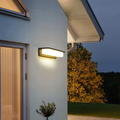 Modern Outdoor Wall Lamp - Black Metal & Acrylic Rectangular Design for Garden