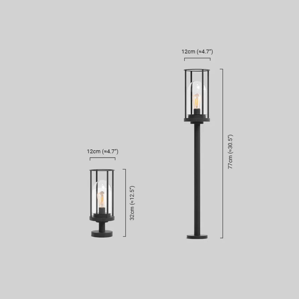 Modern Metal Outdoor Pathway Light dimensions