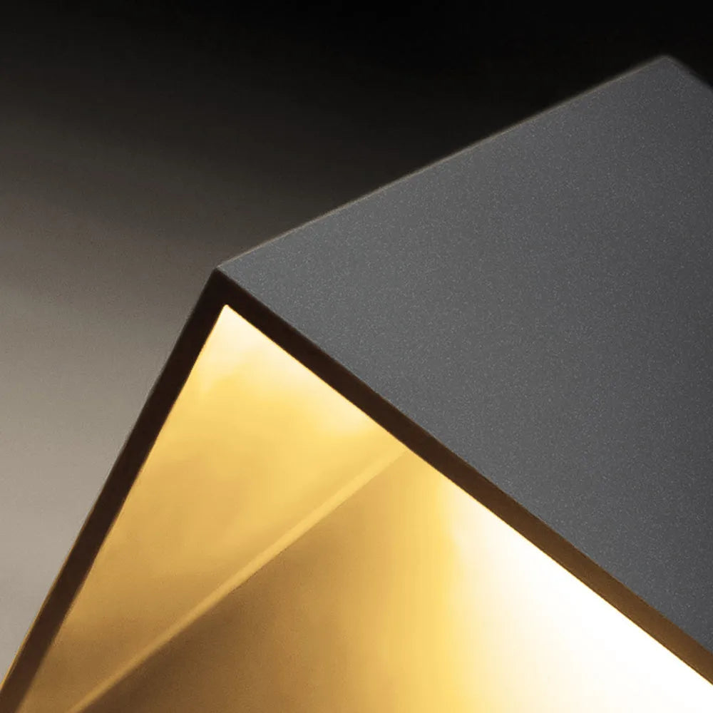 Modern Solar Pathway Lights - Black Irregular Metal & Acrylic Design for Garden