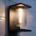 Solar LED Wall Lamp – Black Outdoor Light for Patio