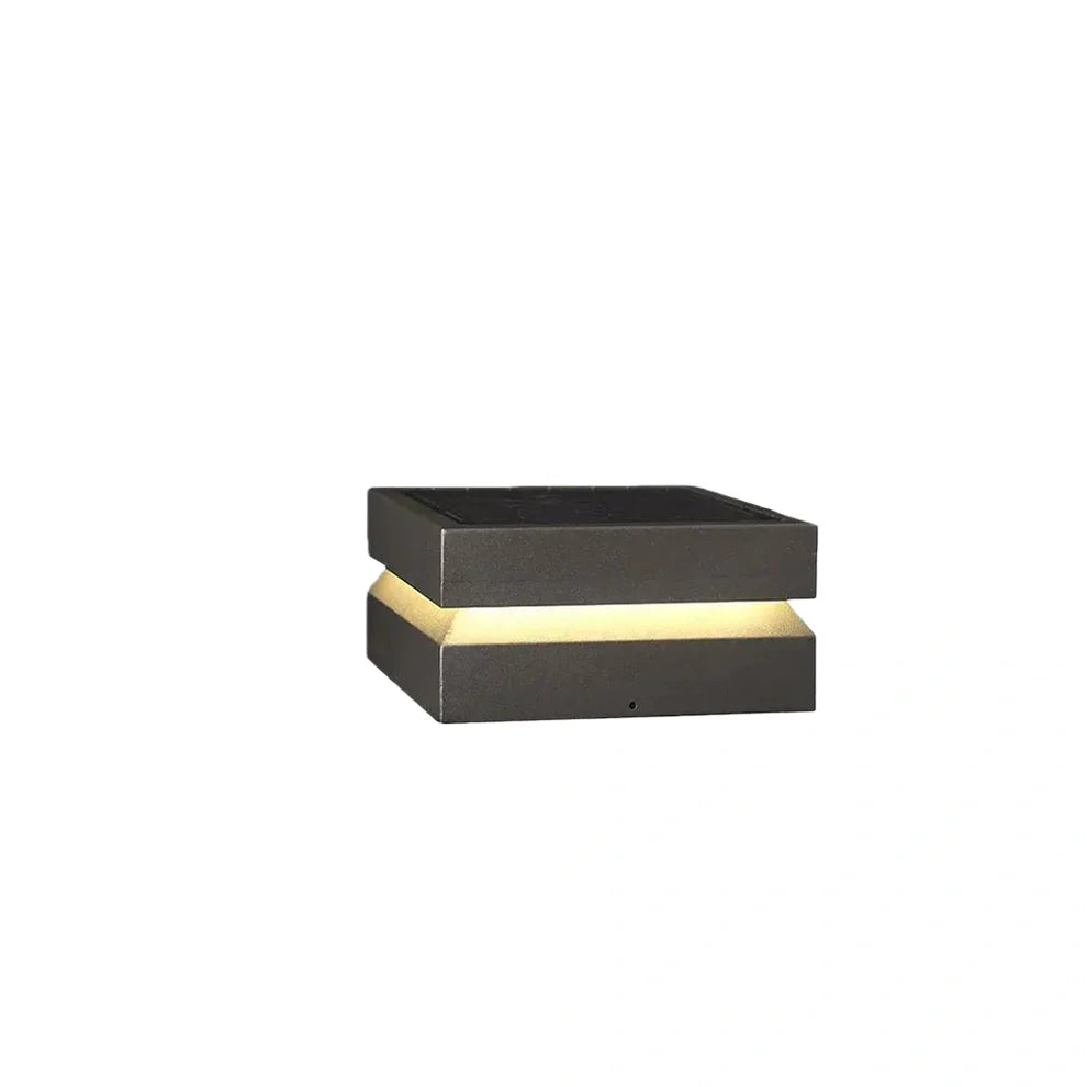 Modern Concave Solar Outdoor Pillar Lights