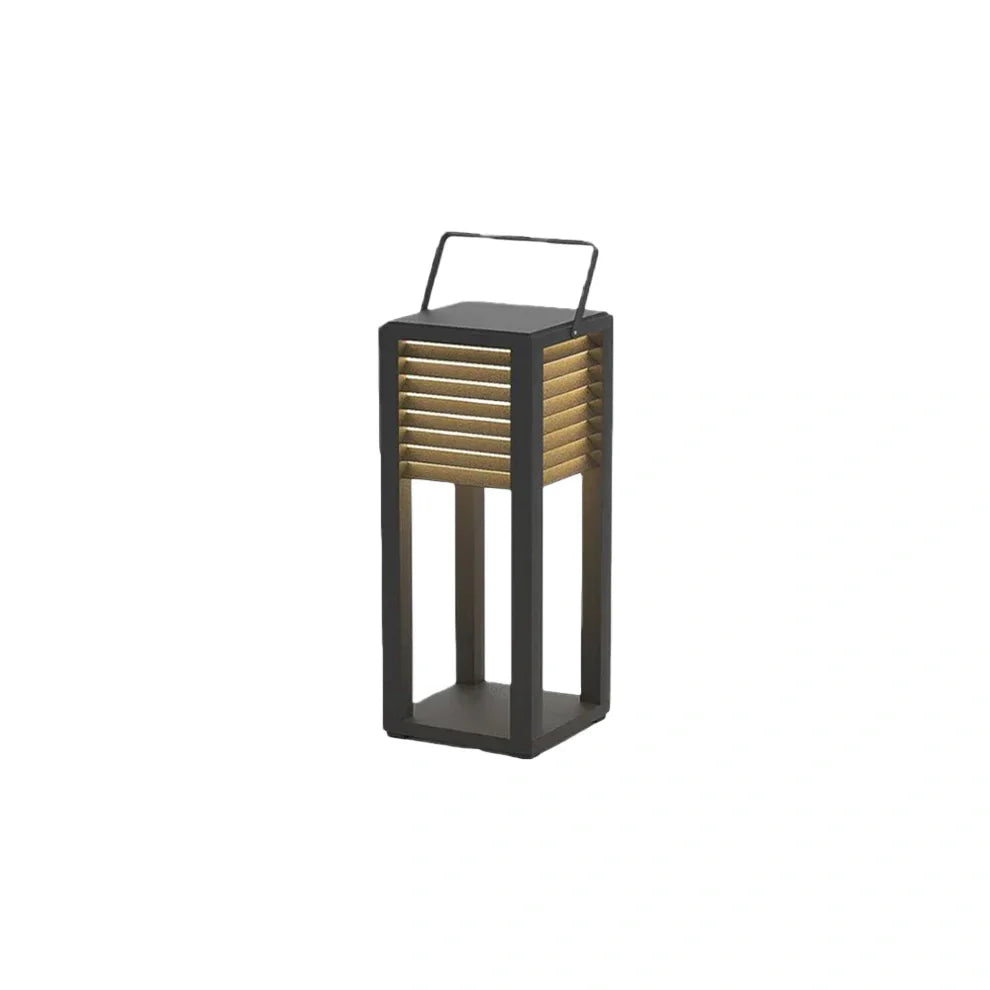 Modern Solar Outdoor Floor Lamp – Rectangular Black