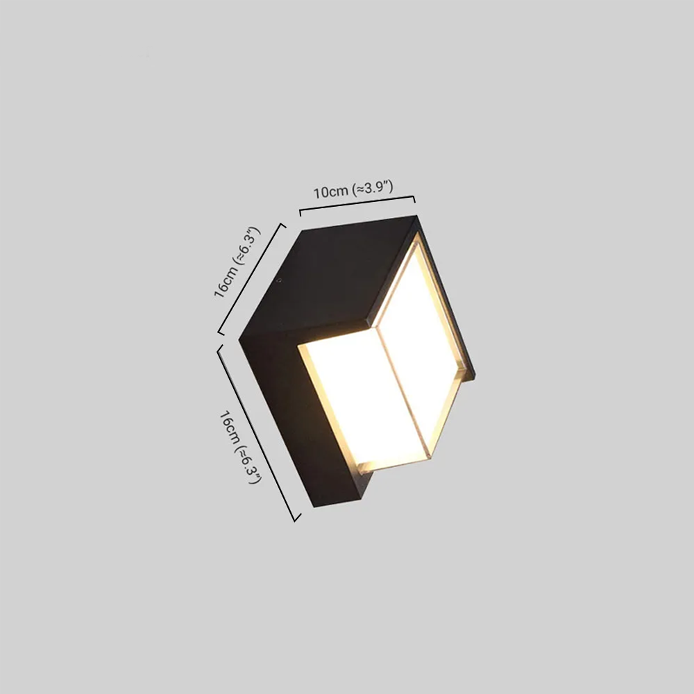 Modern Square Outdoor Wall Lamp Dimension