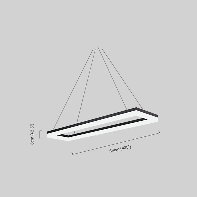 Modern Rectangular Pendant Light Dimension