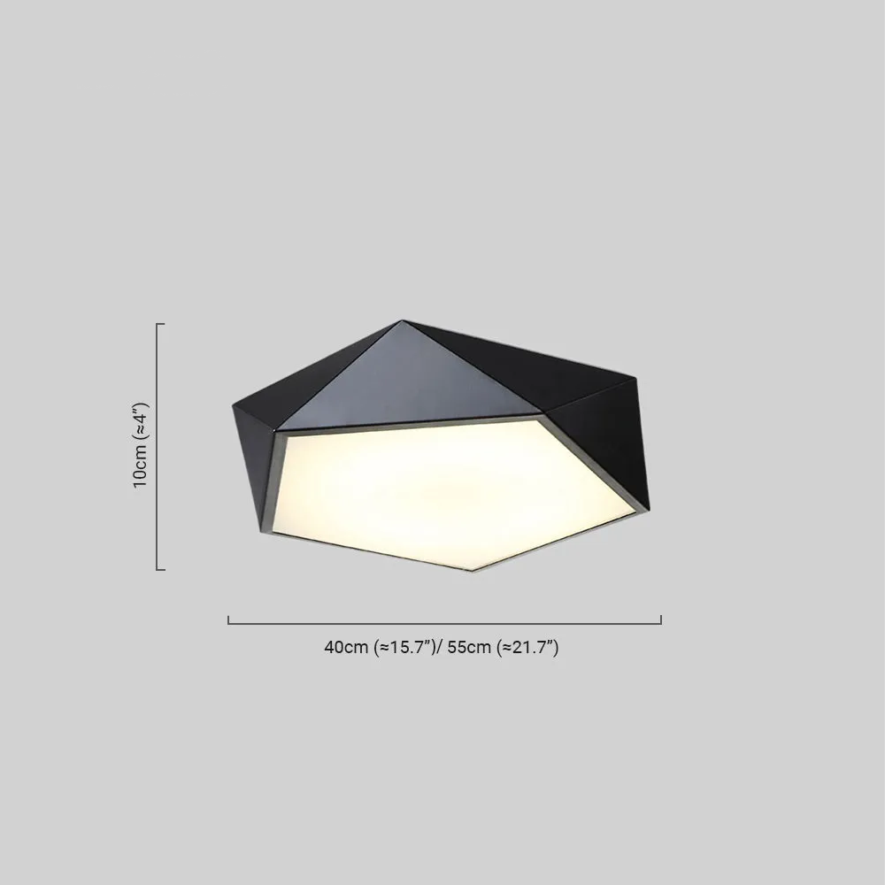 Classical Black Polygonal Ceiling Light – Metal Fixture
