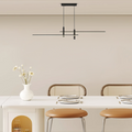 Modern Linear Pendant Light Black for Dining Room