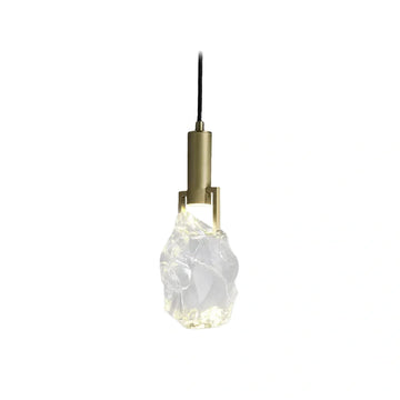 Excelis Modern Brass Pendant Light – Uneven Crystal & Metal Design for Bedroom