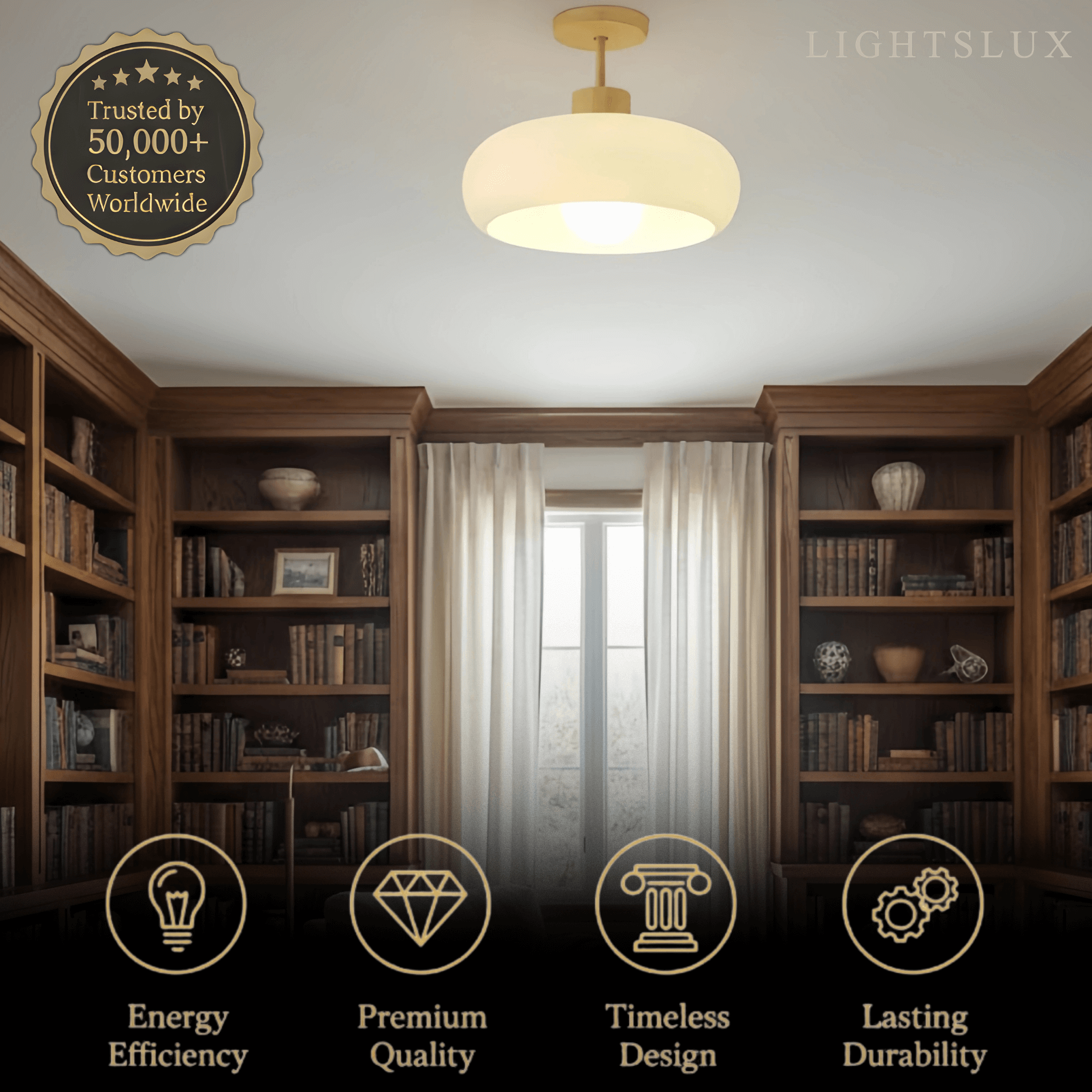Crema Modern Glass LED Ceiling Light