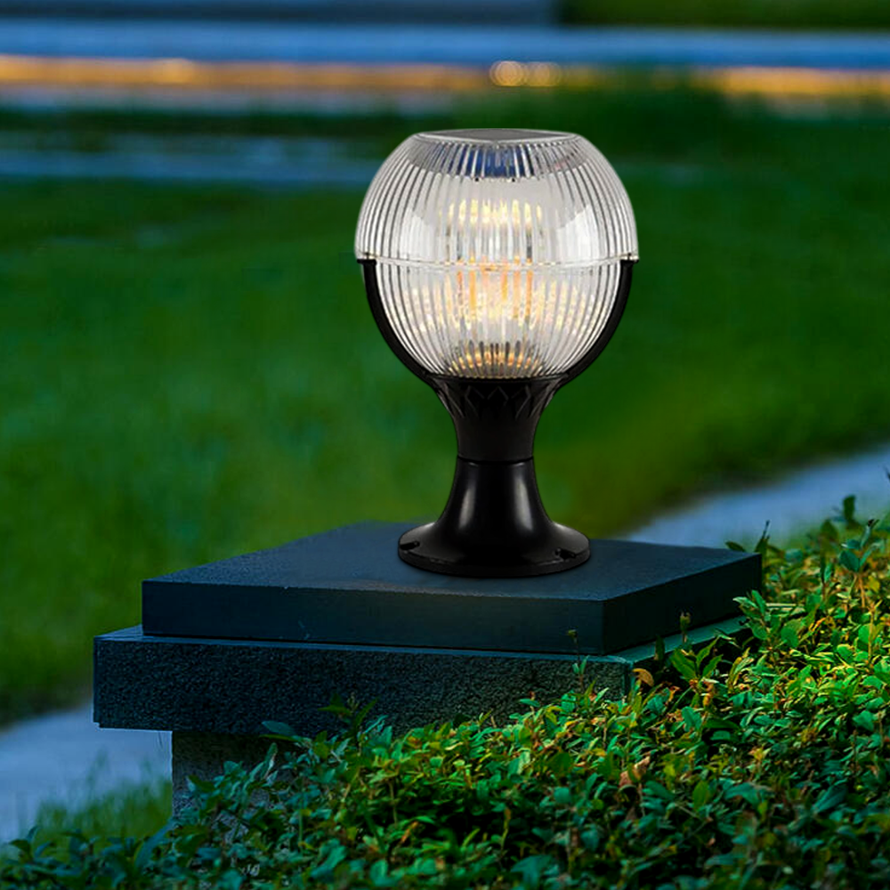 Modern Outdoor Lamp - Black Acrylic Bowled
