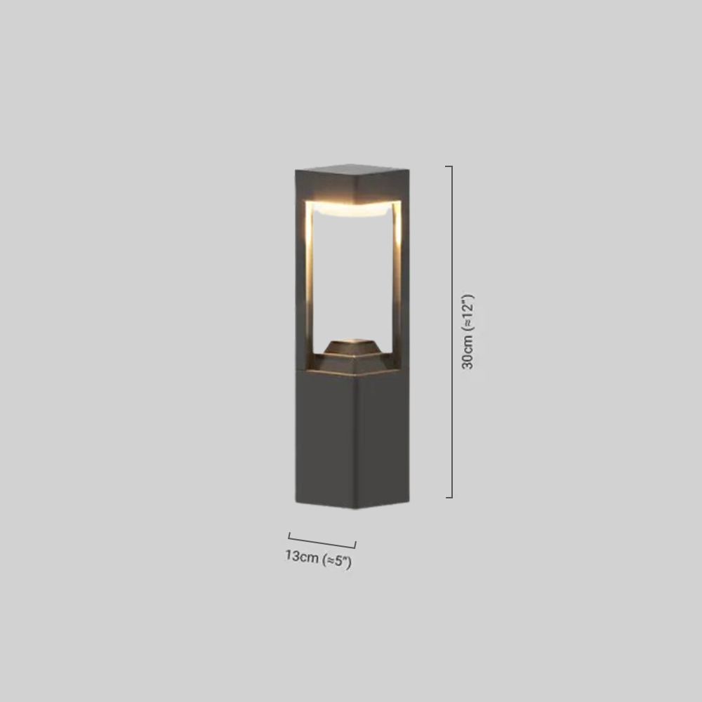 Modern Rectangular Bollard Light Dimensions