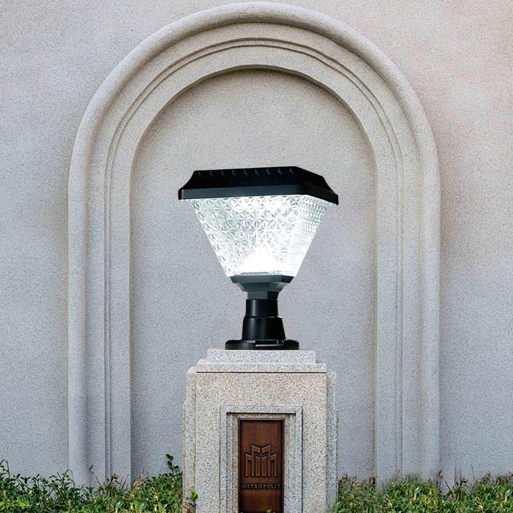 Art Deco Outdoor Sloar Pillar Lights