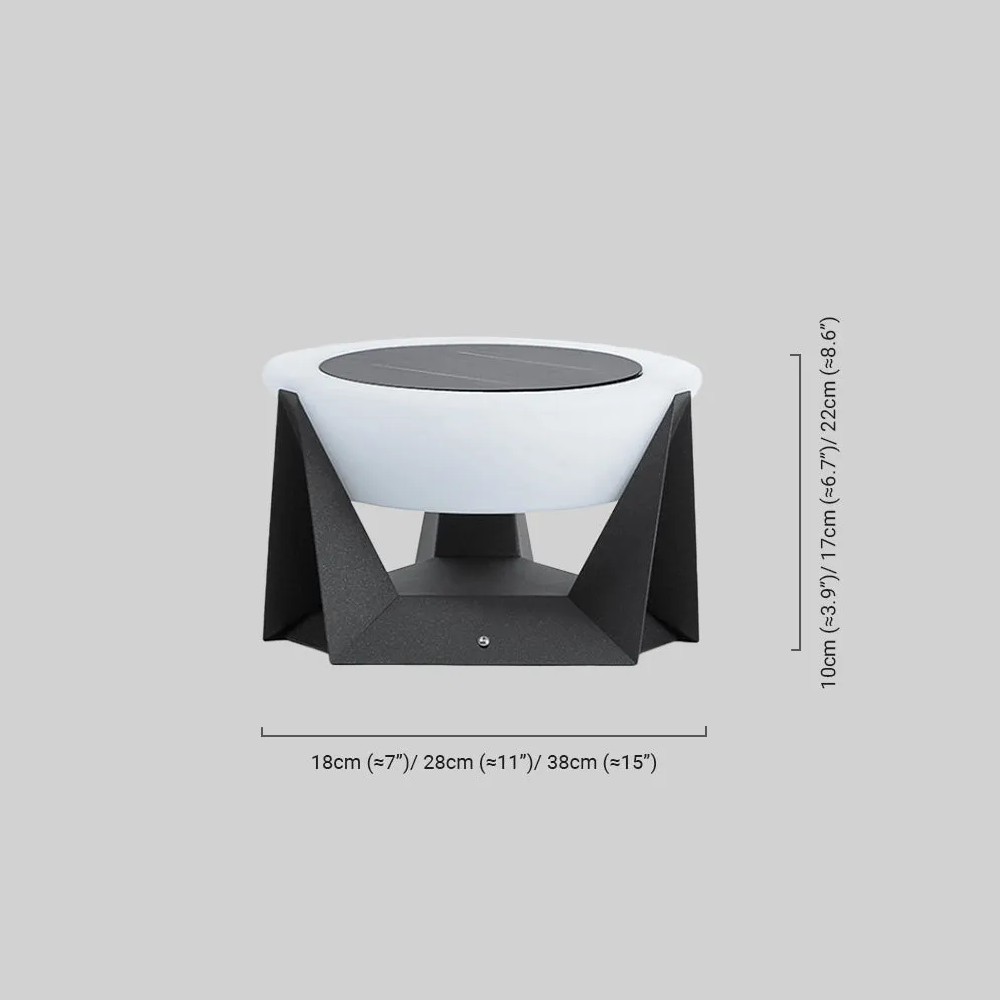 Modern Drum-Shaped Outdoor Lamp Dimensions