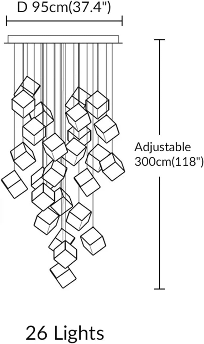 Modern G4 Led 26 Light Chandelier Glass Ice Cube Light Kitchen Living Room Ceiling Lighting Room