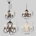 Vintage Candle Chandelier - Metal Multi-Light Fixture
