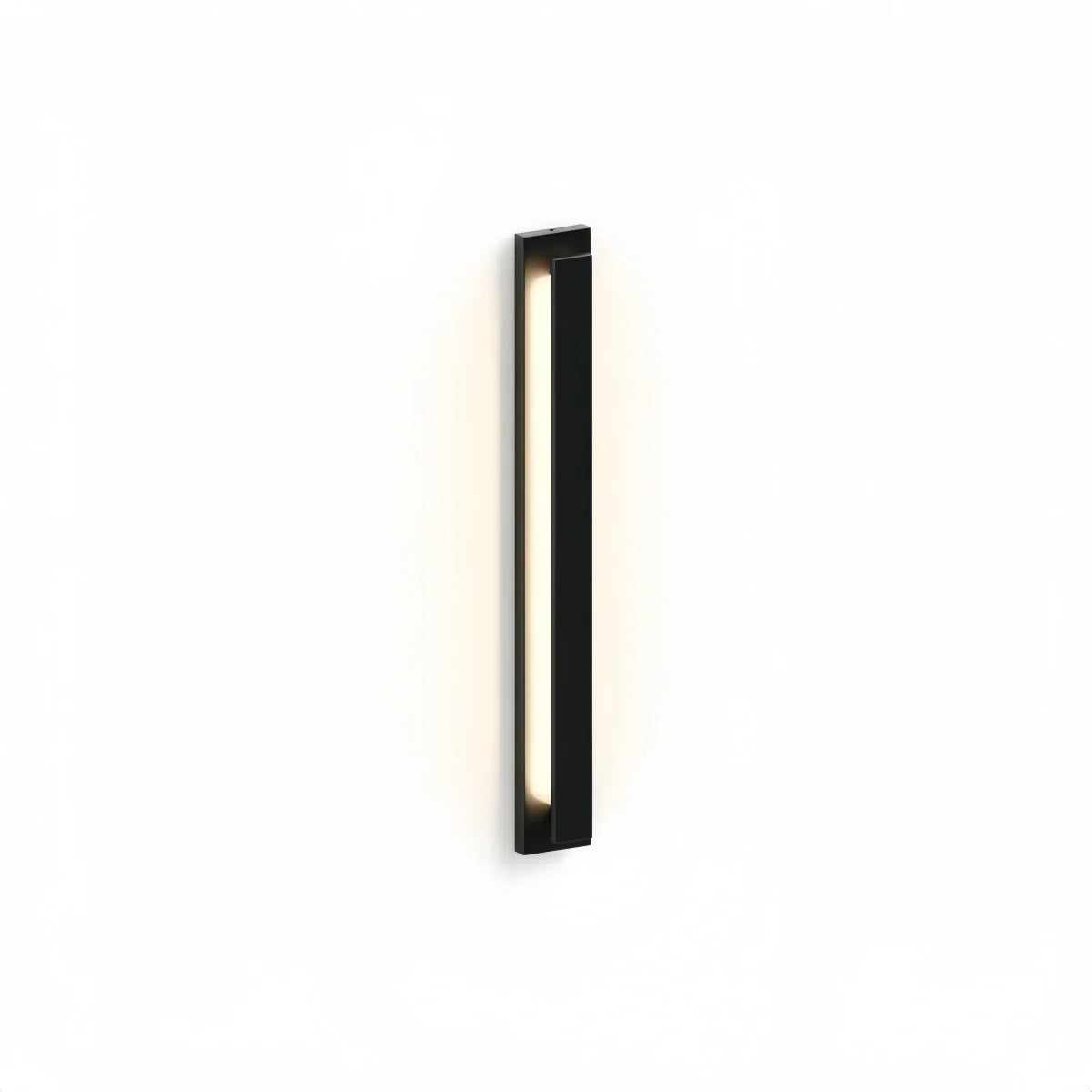 Modern Black Outdoor Wall Light with Vertical COB LED, Waterproof Exterior Sconce for Entryway & Patio