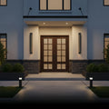 Modern Black Outdoor Wall Light with Vertical COB LED, Waterproof Exterior Sconce for Entryway & Patio