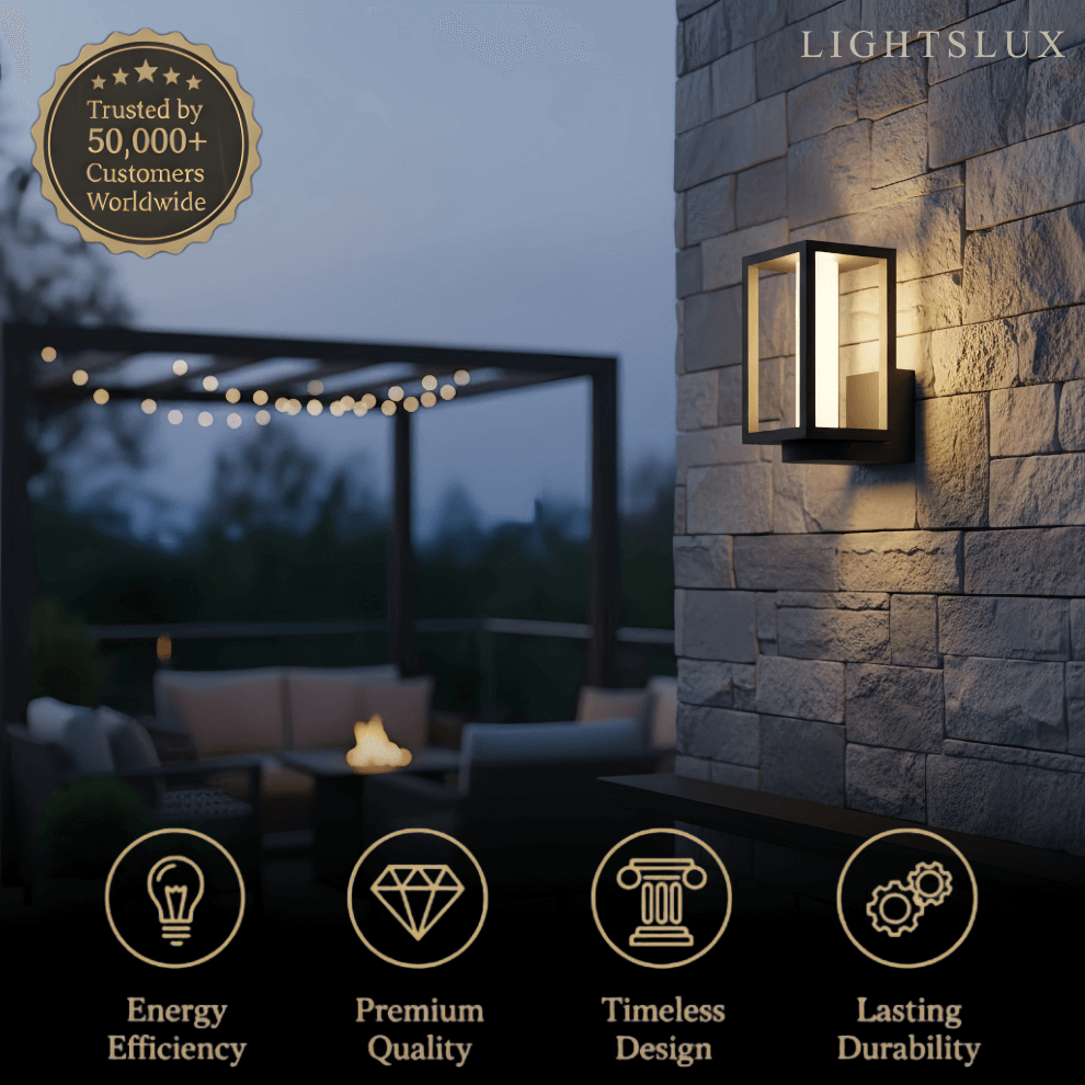 Lrondale Modern Outdoor Solar Wall Light-Waterproof for Yard/Balcony