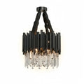 Excelis Modern Crystal Chandelier – Black Frame Sparkling Focal Point for Dining/Living Room