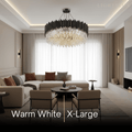 Modern Crystal Chandelier – Black Frame Sparkling Focal Point for Dining/Living Room