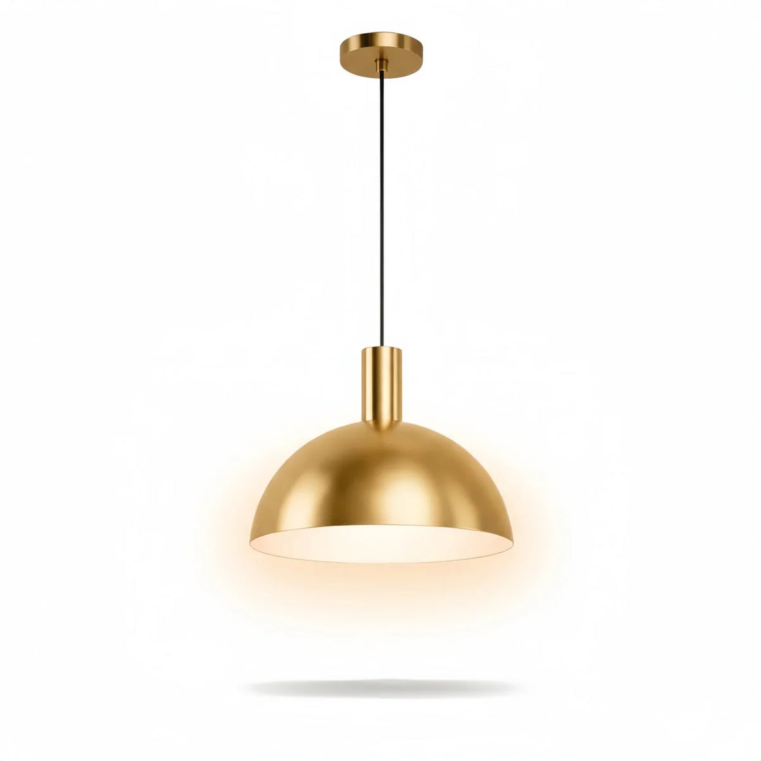 Irondale Mid-Century Pendant Light – Solid Brass in Brushed Gold/Black Matte for Dining Room
