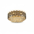 Luxury Crystal Flush Mount Chandelier – Smoky/Clear Dimmable for Living Room