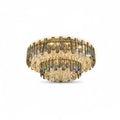 Luxury Crystal Flush Mount Chandelier – Smoky/Clear Dimmable for Living Room