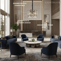 Excelis Alabaster Petal Pendant Light – Solid Brass Frame Brushed Gold Dining Room