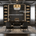 Royal Gold Crystal Chandelier – Tiered Metal with Sparkling Crystals