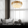 Royal Gold Crystal Chandelier – Tiered Metal with Sparkling Crystals
